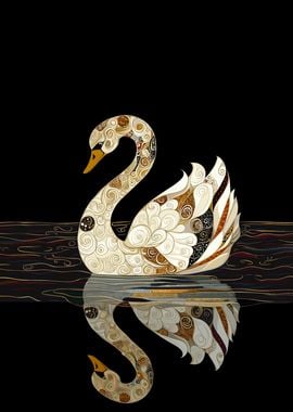 Swan with Gold Feathers