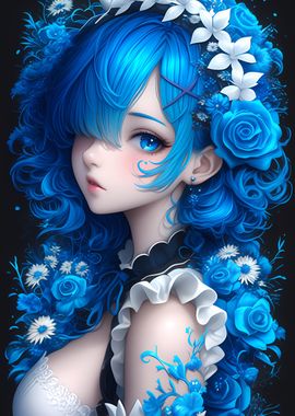 Blue-Haired Anime Girl