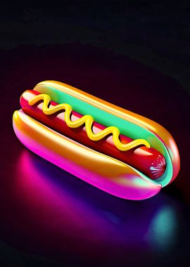 Neon Hot Dog emoji