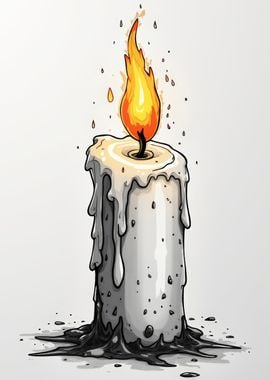 Melting Candle Illustration