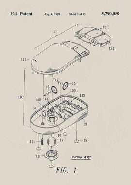 Computer Mouse Patent Diagram