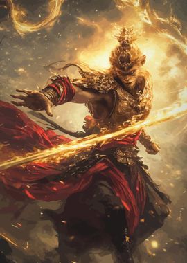 Monkey King with Flaming Sword