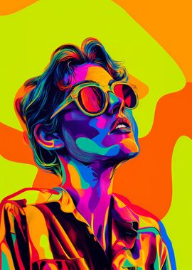 Neon Portrait Andy Warhol Style