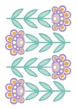 Purple Retro Flowers