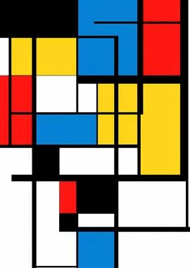 Abstract Geometric Art De Stijl style