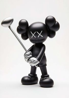 Black & Silver Golfing Figure