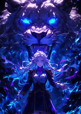 Anime Girl with Lion