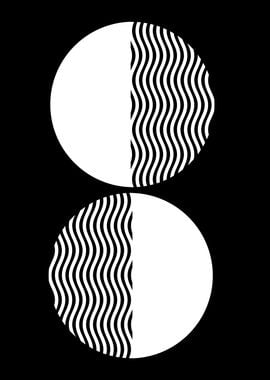 Abstract Black and White Circles