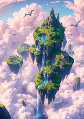 Floating Islands with Waterfalls