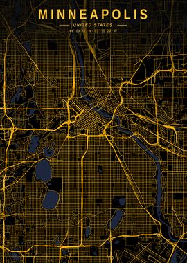 Minneapolis Golden City Map