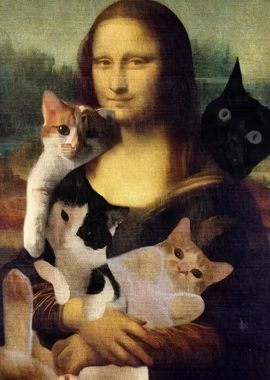 Mona Lisa with Cats