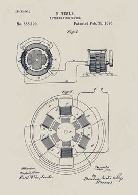 Tesla Alternating Motor Patent