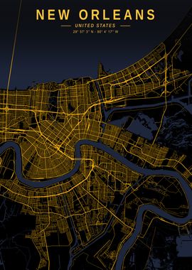 New Orleans Golden City Map