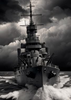 Battleship at Sea