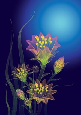 Neon Floral Art