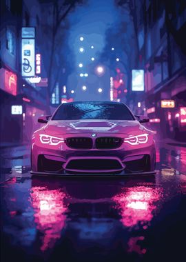 BMW in Neon City