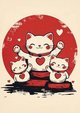 Lucky Cat Family