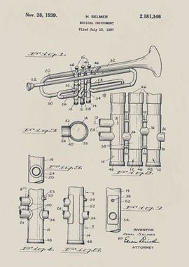 Trumpet Patent Drawing