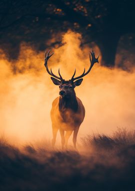 Majestic Deer in Mist