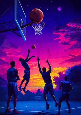 Basketball Sunset