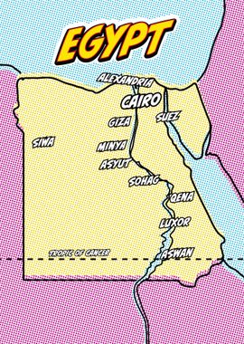 Egypt Map Pop Art