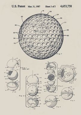 Golf Ball Patent Drawing