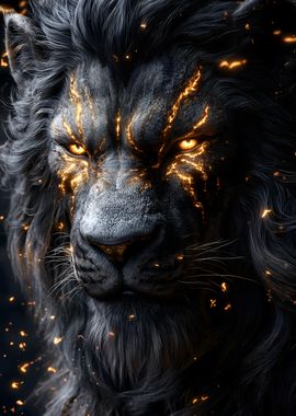 Fiery Lion Portrait