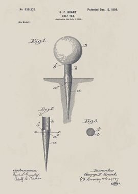 Golf Tee Patent Illustration