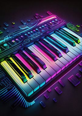 Neon Synth Keyboard