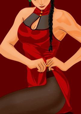 Red Dress Anime Girl