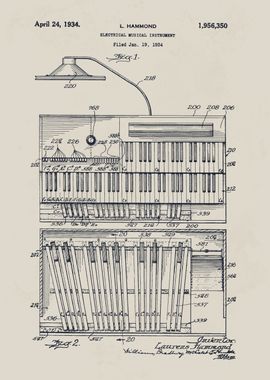 Hammond Organ Patent Drawing