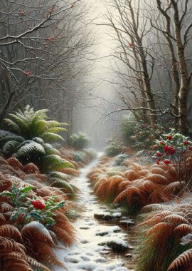 Snowy Forest Path