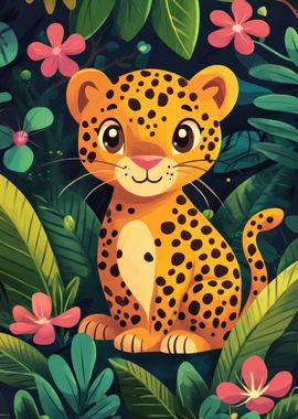 Cute Leopard in Jungle