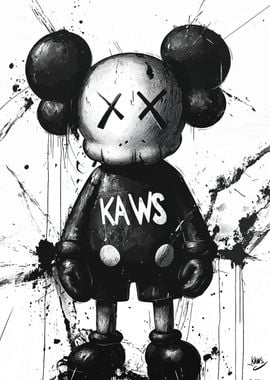 Kaws Figure Black and White