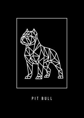 Pit Bull Geometric Art