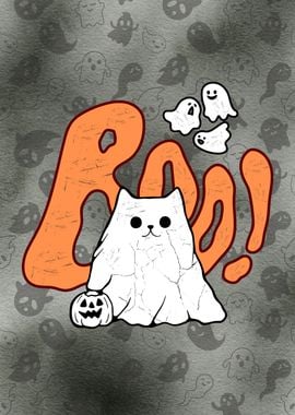 Boo! Ghost Cat Halloween