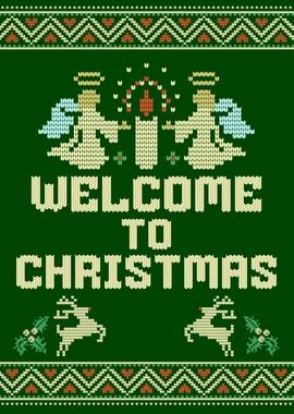 Christmas Knit Pattern Green