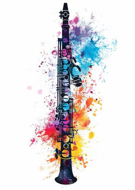 Clarinet Watercolor Art