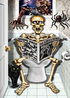 Skeleton Reading Halloween News