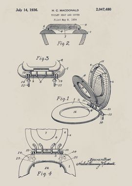 Toilet Seat Patent Illustration