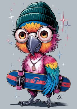 Parrot Skateboarder