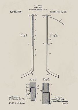 Hockey Stick Patent Drawing