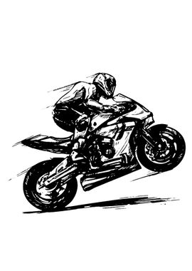 Motorcycle Rider in Action