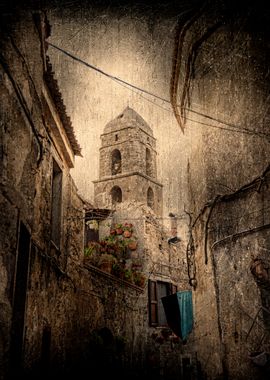 Rainy Italian Alleyway Caserta Vecchia