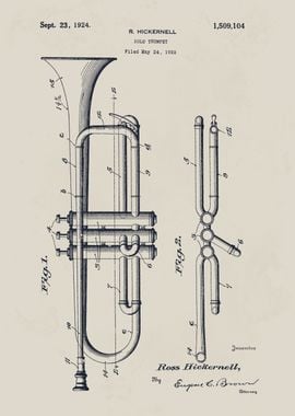 Trumpet Patent Drawing