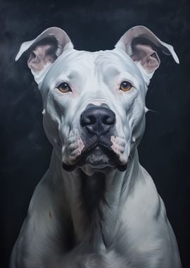 White Dogo Argentino Portrait