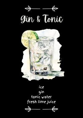 Gin &amp; Tonic Watercolor