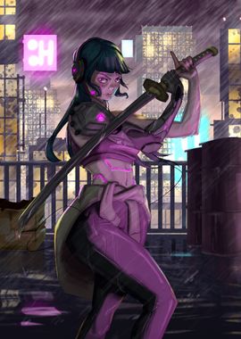 Cyberpunk Samurai Girl