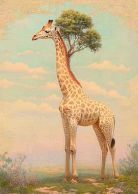 Giraffe with Tree on Head