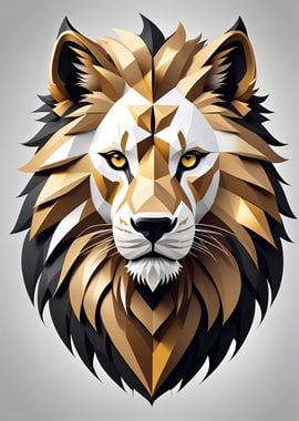 Geometric Lion Head